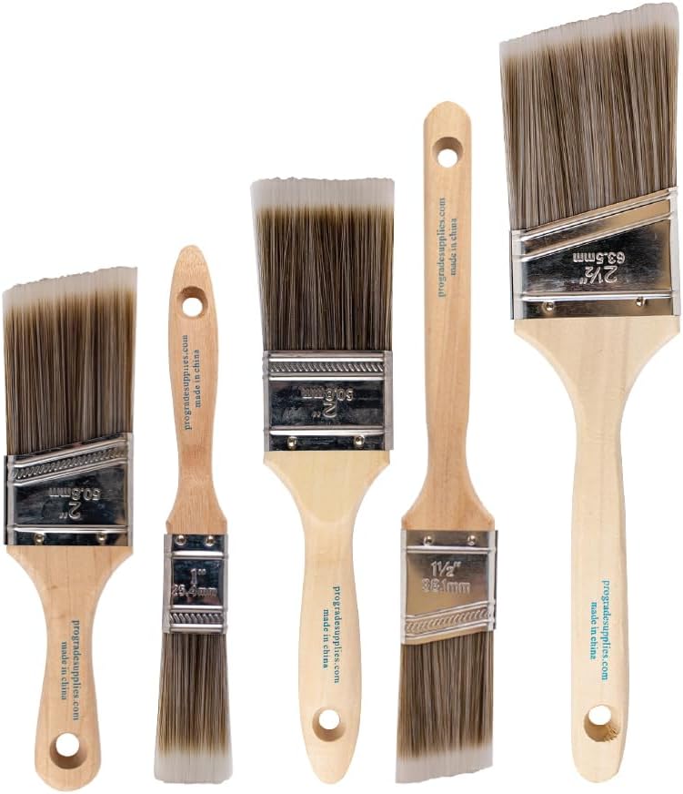 Wood Stain Brush - 5-delige penselenset, platte en hoekpenselen voor