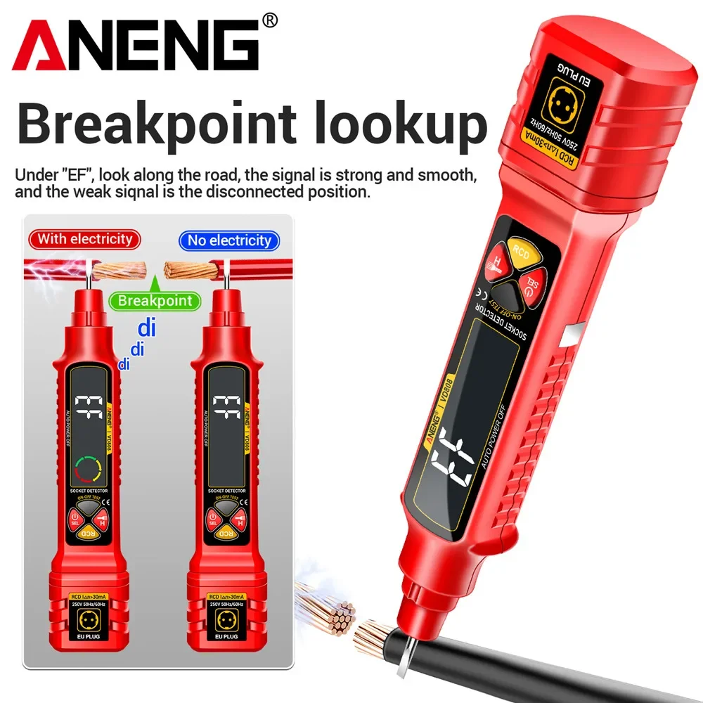 Circuit Breaker Finder - ANENG VD808 Digitale stopcontacttester Stroomonderbreker Zoekers