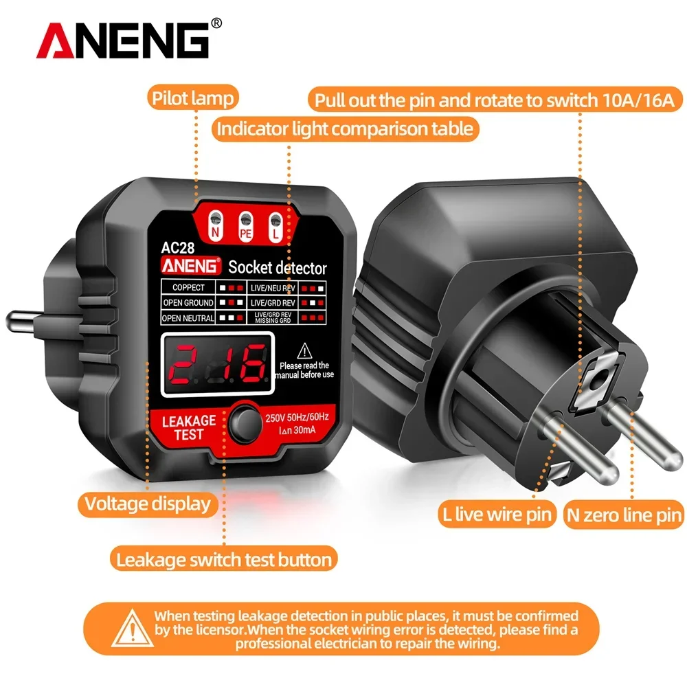 ANENG AC27/AC28 Digitale Socke - Circuit Breaker Finder recensie en prijs