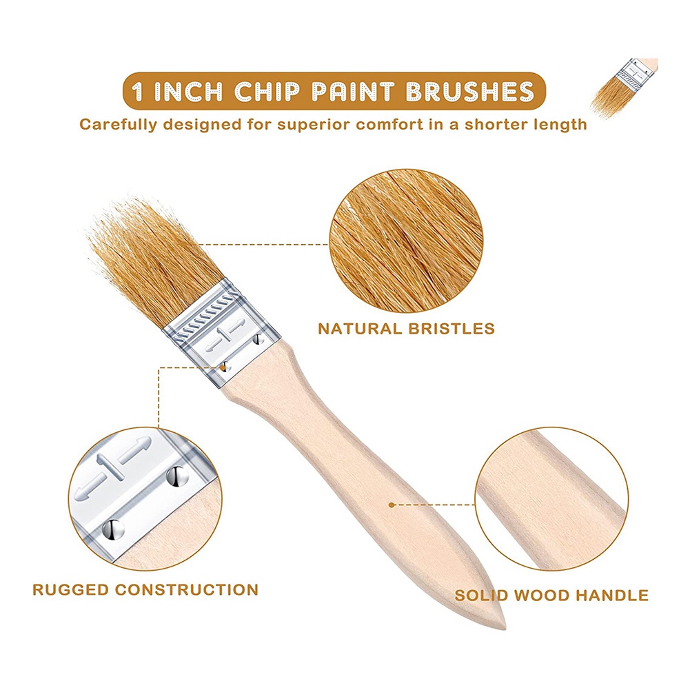 ABUH-100 stuks 1 inch chipverf - Wood Stain Brush recensie en prijs