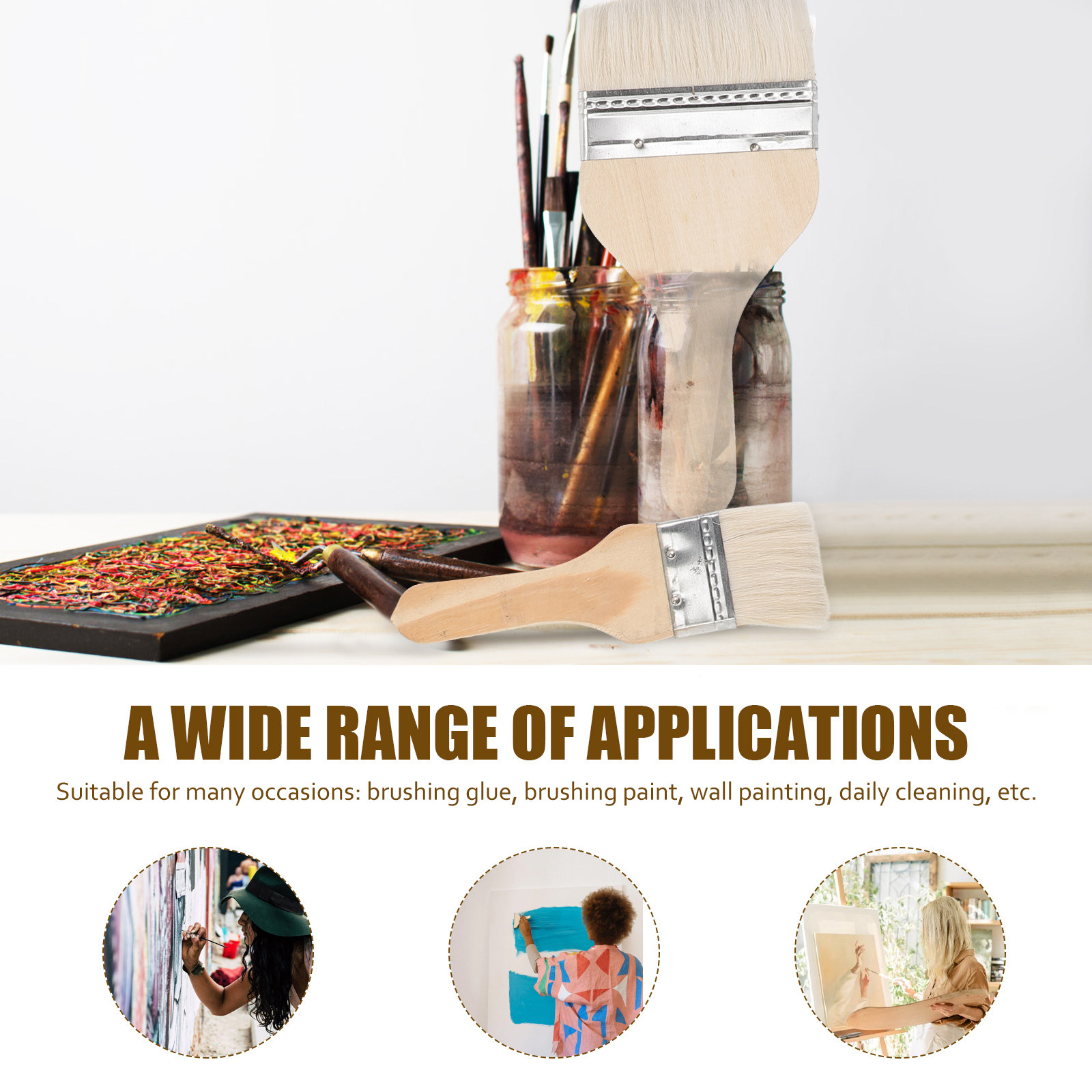 8-delige wolborstelset met hou - Wood Stain Brush recensie en prijs